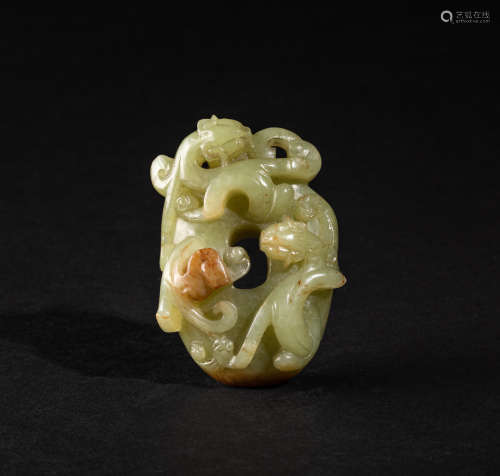 Chinese Antique Yellow Jade    Pendant,Ming or Later