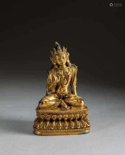 17-18th Chinese Antique Gilt Bronze  Buddha