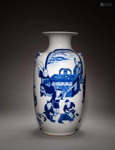 18-19th Qing Chinese Antique Blue&White Porcelain Vase