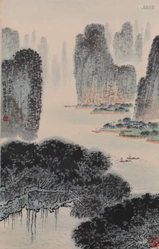 Songyan Qian - River Scenery Painting