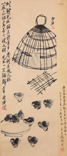 Qi Baishi - Chicken Painting