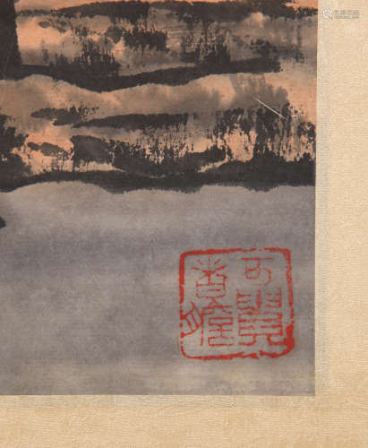 Li Keran - Mountain and Chinese Pavilion Painting
