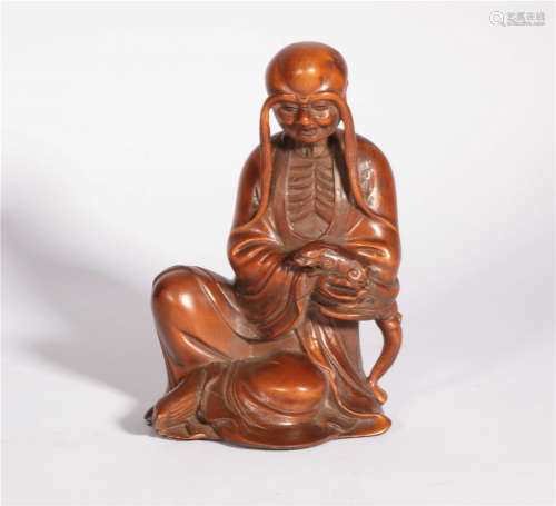 A Carved Huangyang Arhat Qing Dynasty