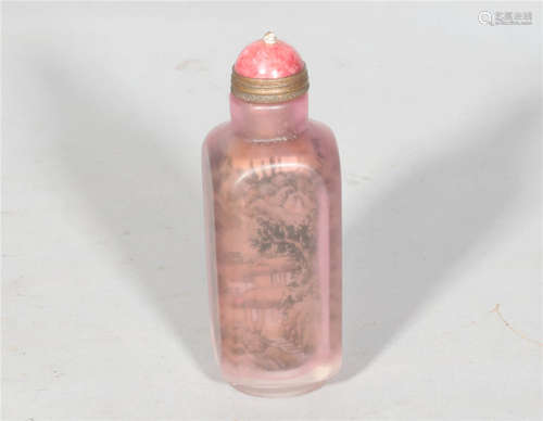 A Rock Crystal Inside Painted Snuffbottle Qing Dynasty