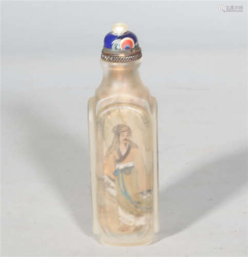 A Rock Crystal Inside Painted Snuffbottle Qing Dynasty