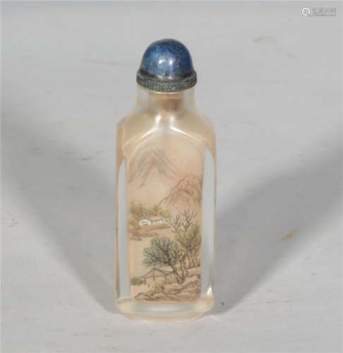 A Rock Crystal Inside Painted Snuffbottle Qing Dynasty