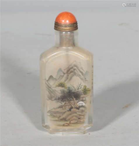 A Rock Crystal Inside Painted Snuffbottle Qing Dynasty