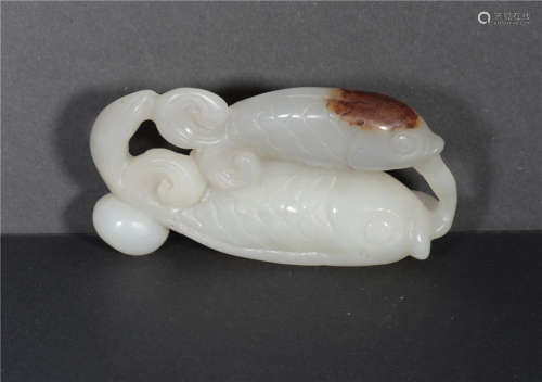 A Carved White Jade Pendant Qing Dynasty