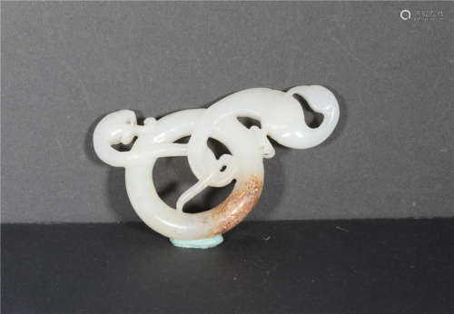 A Carved White Jade Pendant Qing Dynasty