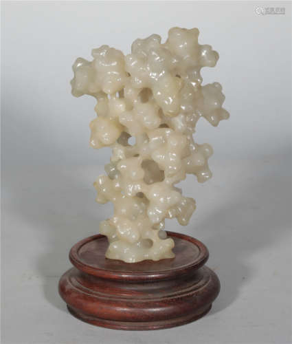 A White Jade Rock Qing Dynasty