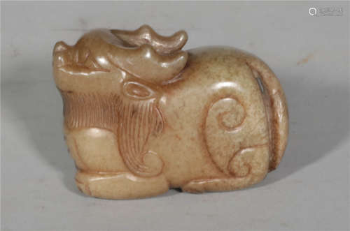 A Carved Jade Beast Tang Dynasty