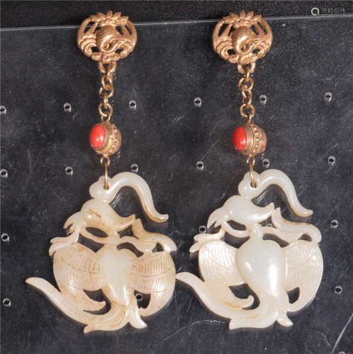 Pair of Jade Earring Yuan Dynasty