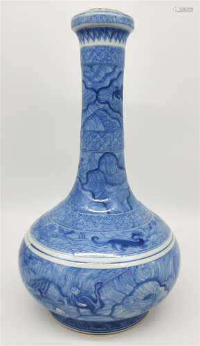 A Blue and White Decorative Vase Kangxi Period