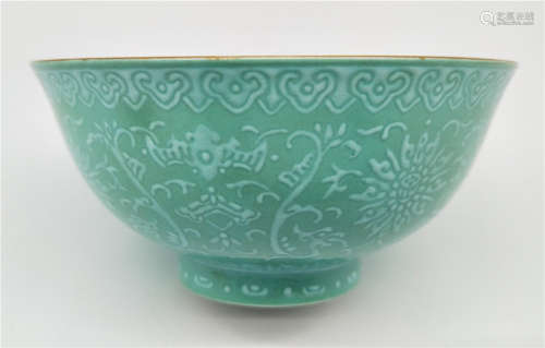 A Turquoise Glazed Bowl Qianlong Period