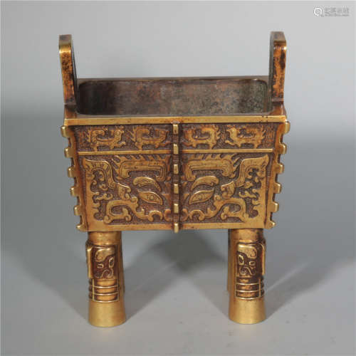 A Bronze Gilt Censer Ming Dynasty