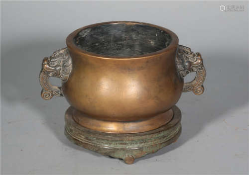 A Bronze Bombe Censer Qing Dynasty