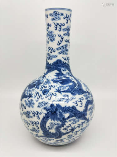 A Blue and White Globular Vase Guangxu Period