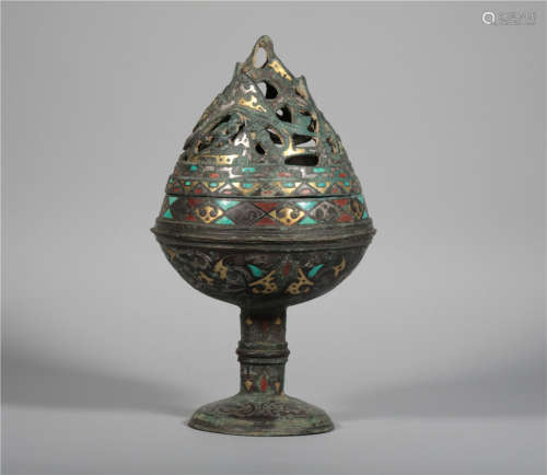 A Turquoise Inlaid Censer Warring State Period