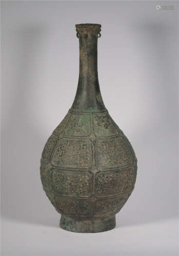 A Bronze Wine Vessel Hu Warring State Period