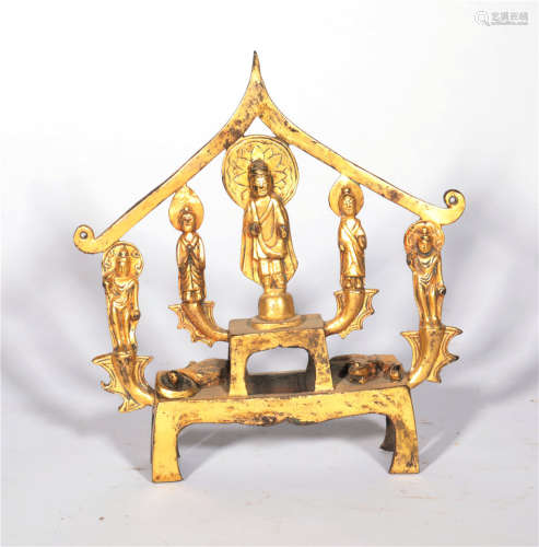A Bronze Gilt Bodhisattvas Group