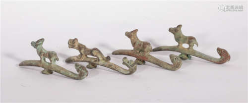 A Group Bronze Belt Hook