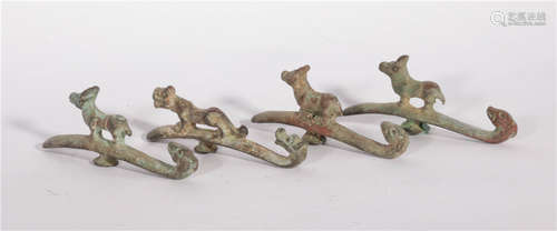 A Group Bronze Belt Hook