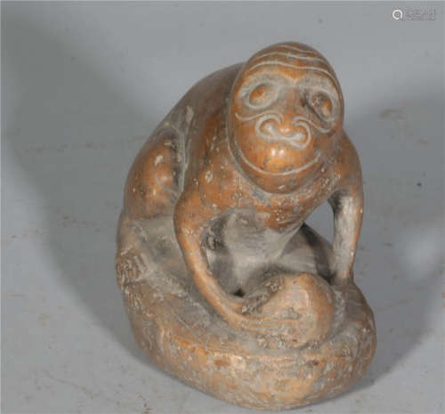 A Carved Stone Monkey Ming Dynasty