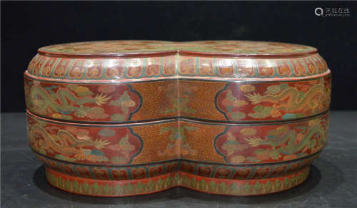 A Polychrome Gilt Box and Cover Qing Dynasty