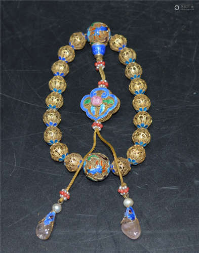 A Silver Gilt Rosary Qing Dynasty