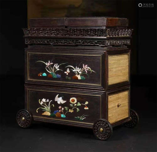 A Rosewood Cabinet Qing Dynasty