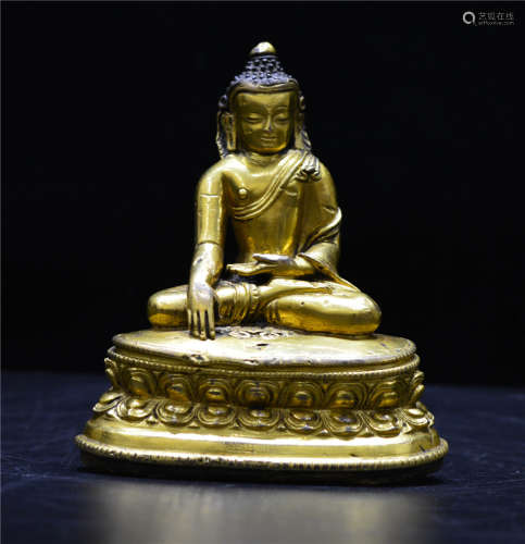 A Bronze Gilt Shakyamuni Yuan Dynasty