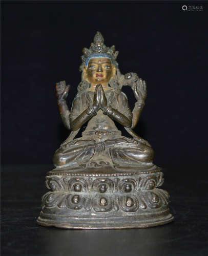 A Bronze Gilt Figure of Guanyin Ming Dynasty