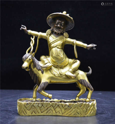 A Bronze Gilt Figure Qing Dynasty