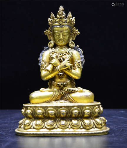 A Bronze Gilt Bodhisattva Qing Dynasty