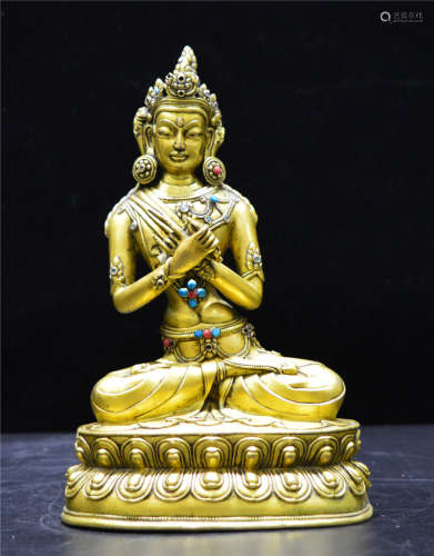 A Bronze Gilt Bodihisattva