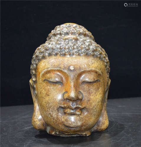 A Carved Buddha Head Ming Dynasty