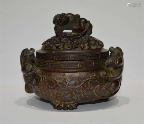 A Carved Chenxiang Censer Ming Dynasty