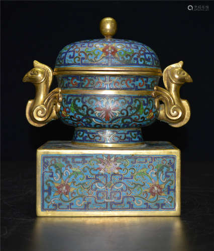 A Cloisonne Enamel Censer Qianlong Period