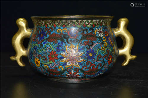 A Cloisonne Enamel Censer Qing Dynasty