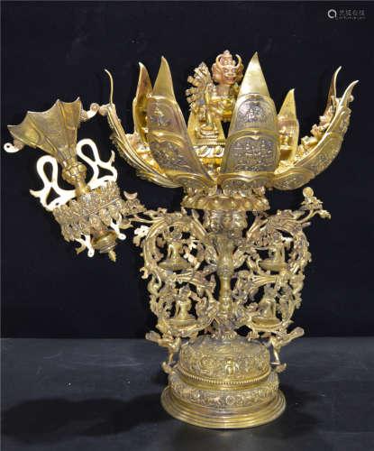 A Bronze Gilt Mandala Ming Dynasty