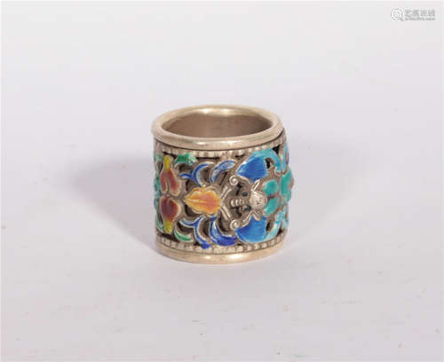 A Silver Enamel Ring