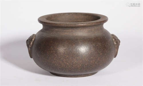 A Yixing Glazed Censer Qing Dynasty