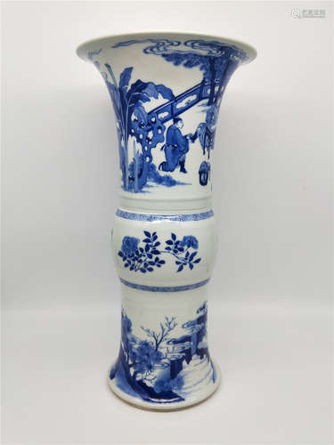 A Blue and White Beaker Vase Kangxi Period