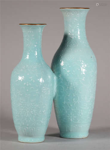 A Turquoise Glazed Double Vase Qianlong Period