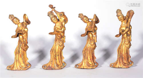 A Group of Bronze Gilt Dancer