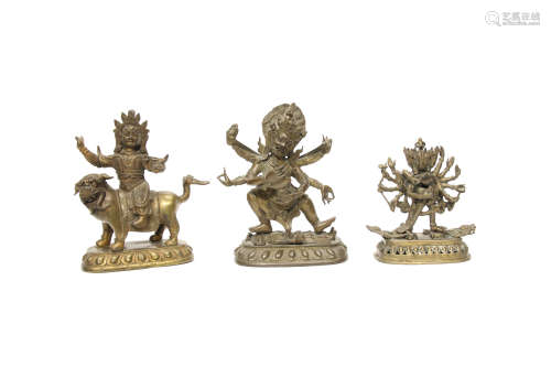 Grupo de esculturas de bronce tibetano