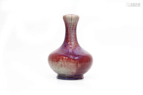 Jarrón de porcelana esmaltada Flambé, China, s.XVIII-XIX