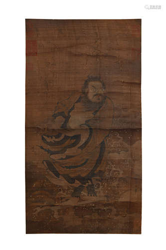 Su Hanchen, Dharma Crossing Painting In Silk