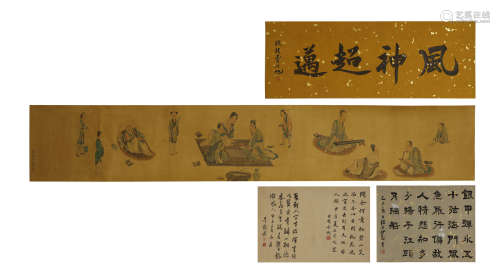 Leng Mei, Figures Long Scroll Painting