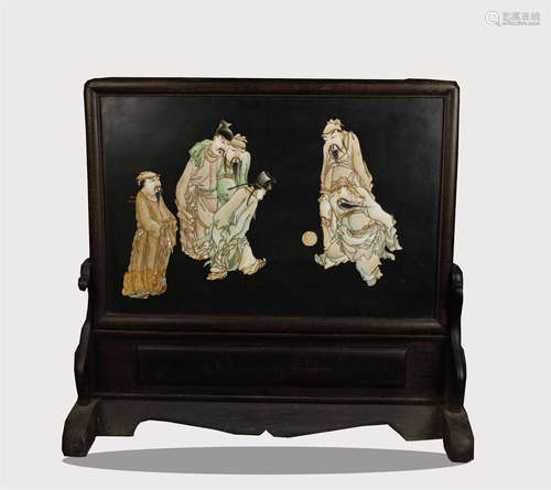 Ming Guo, Inlaid Figurs Table Screen